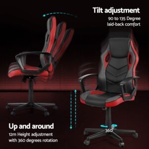 Artiss Gaming Chair Computer Chair in Red - Image 5