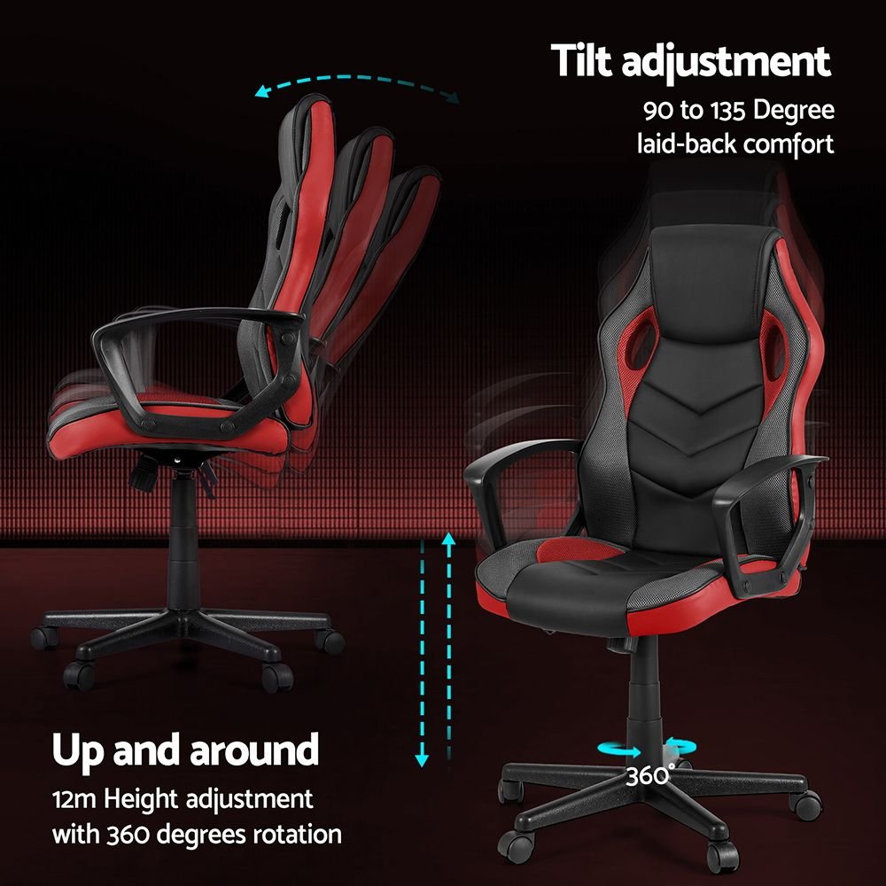 Artiss Gaming Chair Computer Chair in Red - Image 5