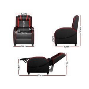 Artiss Gaming Recliner Chair in Black - Image 3