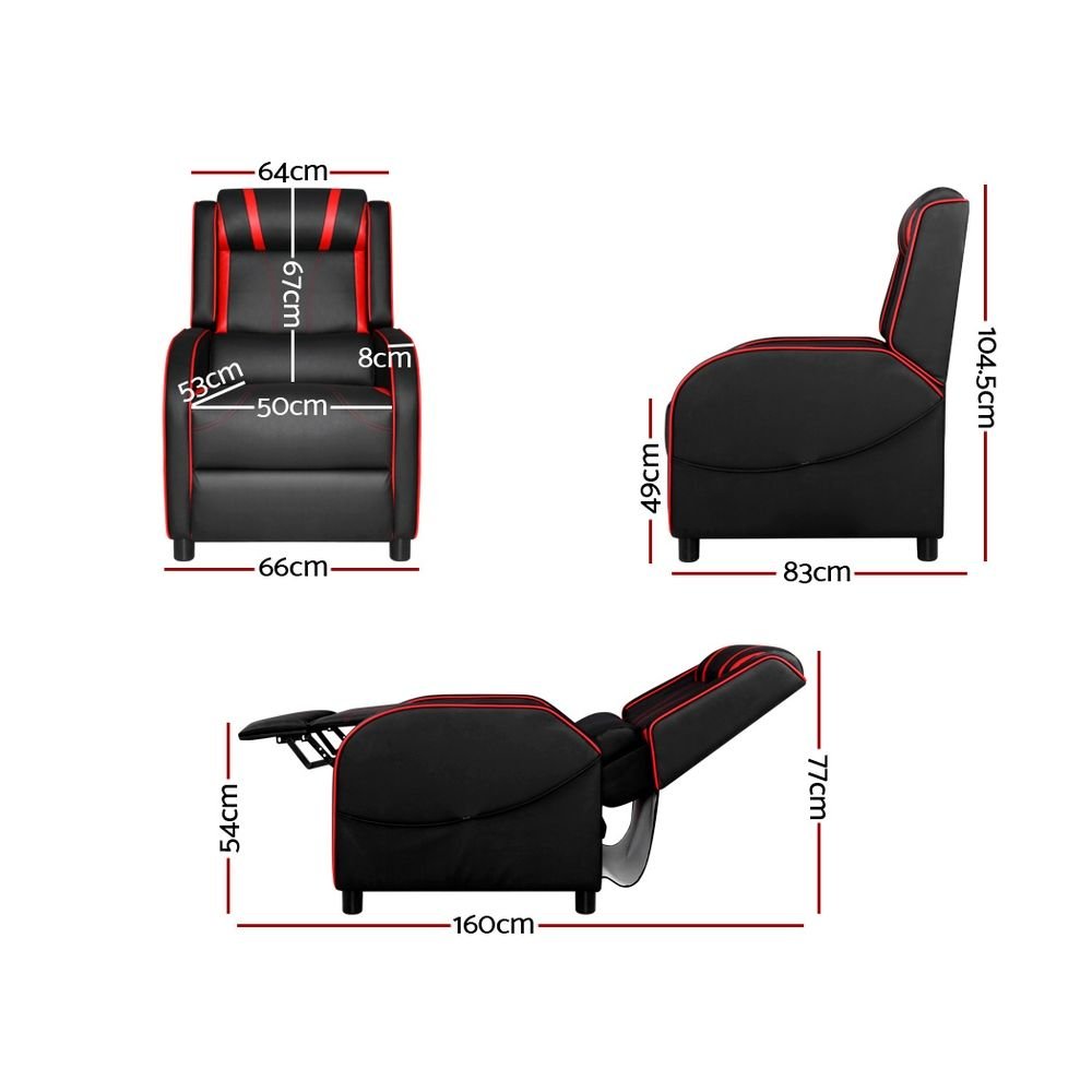 Artiss Gaming Recliner Chair in Black - Image 3