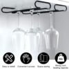 Under-Shelf Wine Glass Holders – Black, Set of 2