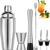 Stainless Steel Cocktail Shaker Set - 6 Pieces