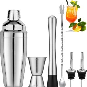 Stainless Steel Cocktail Shaker Set - 6 Pieces
