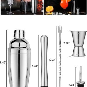 Stainless Steel Cocktail Shaker Set - 6 Pieces - Image 3
