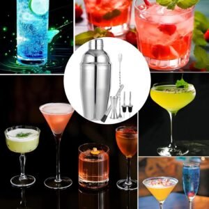 Stainless Steel Cocktail Shaker Set - 6 Pieces - Image 6