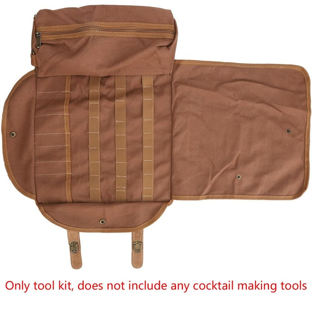 Portable Canvas Bartender Bag - Roll Up Travel Bag - Image 4