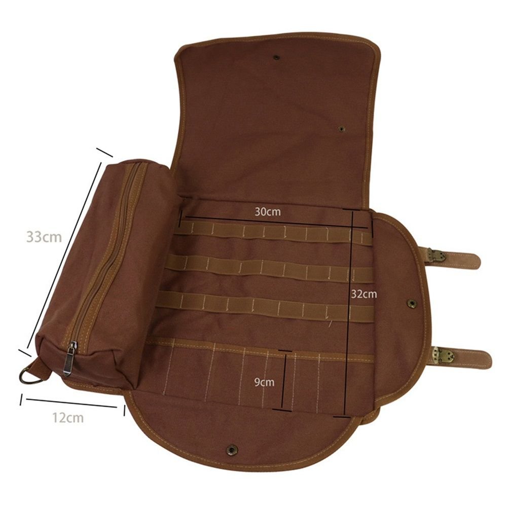 Portable Canvas Bartender Bag - Roll Up Travel Bag - Image 5