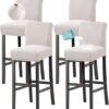 Waterproof Bar Stool Covers Set of 4, Ivory
