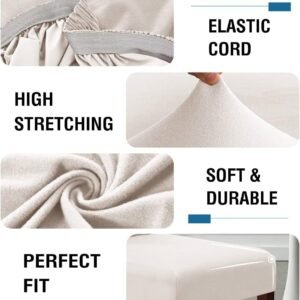 Waterproof Bar Stool Covers Set of 4, Ivory - Image 4