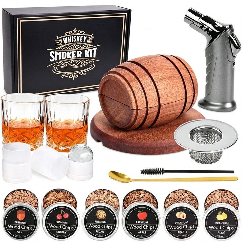 Complete Cocktail Smoker Kit with Accessories & Glasses