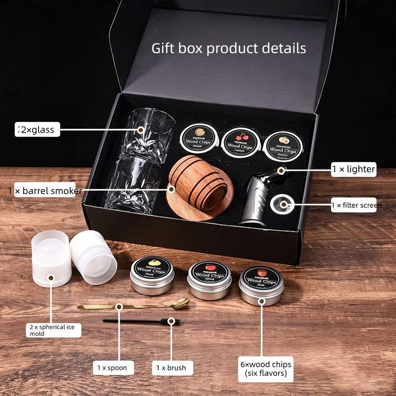 Complete Cocktail Smoker Kit with Accessories & Glasses - Image 2