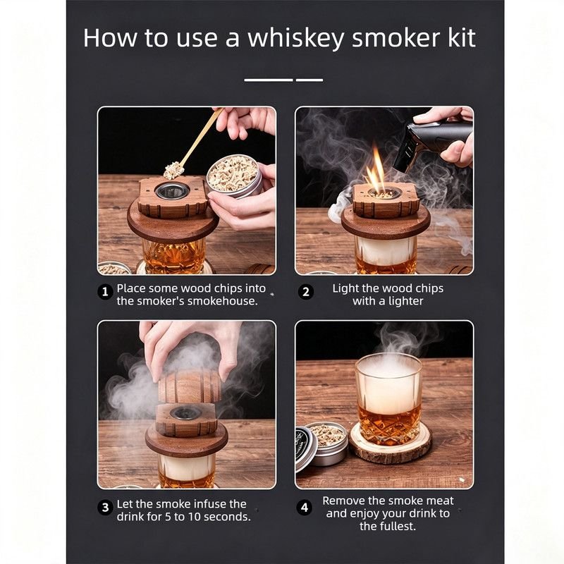 Complete Cocktail Smoker Kit with Accessories & Glasses - Image 5