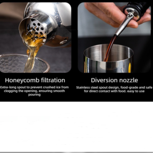 Cocktail Shaker Set 750ml with Bamboo Stand for Bartending - Image 5