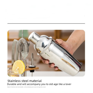 Cocktail Shaker Set 750ml with Bamboo Stand for Bartending - Image 6