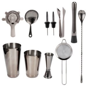 11-Piece Cocktail Shaker Bartender Kit - Stainless Steel