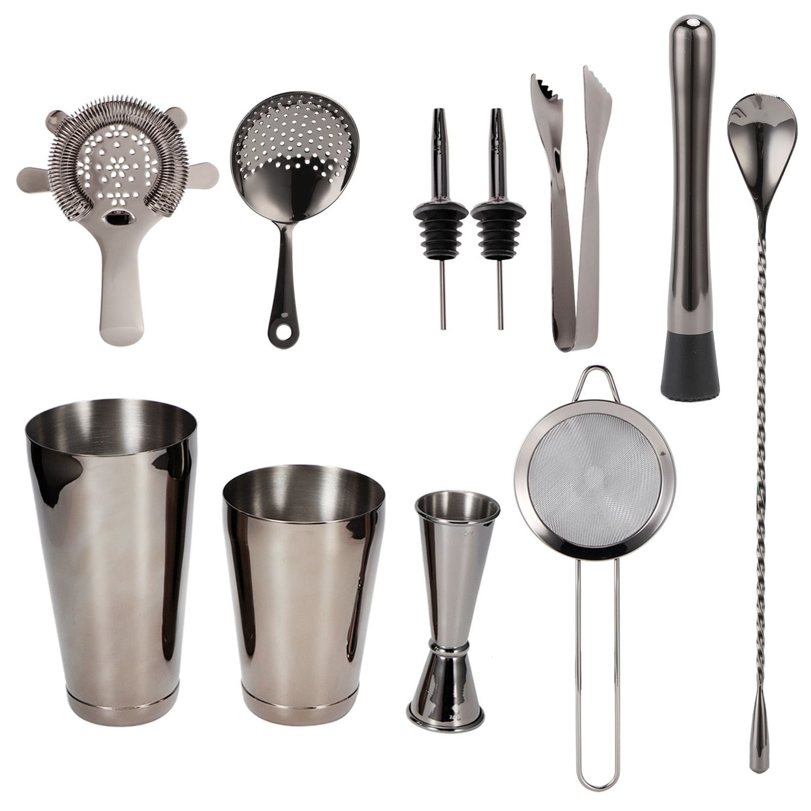 11-Piece Cocktail Shaker Bartender Kit - Stainless Steel
