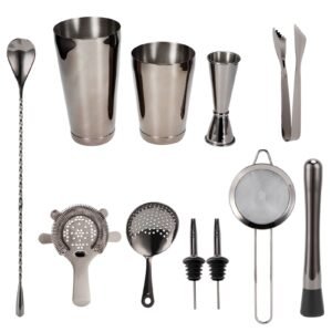 11-Piece Cocktail Shaker Bartender Kit - Stainless Steel - Image 3