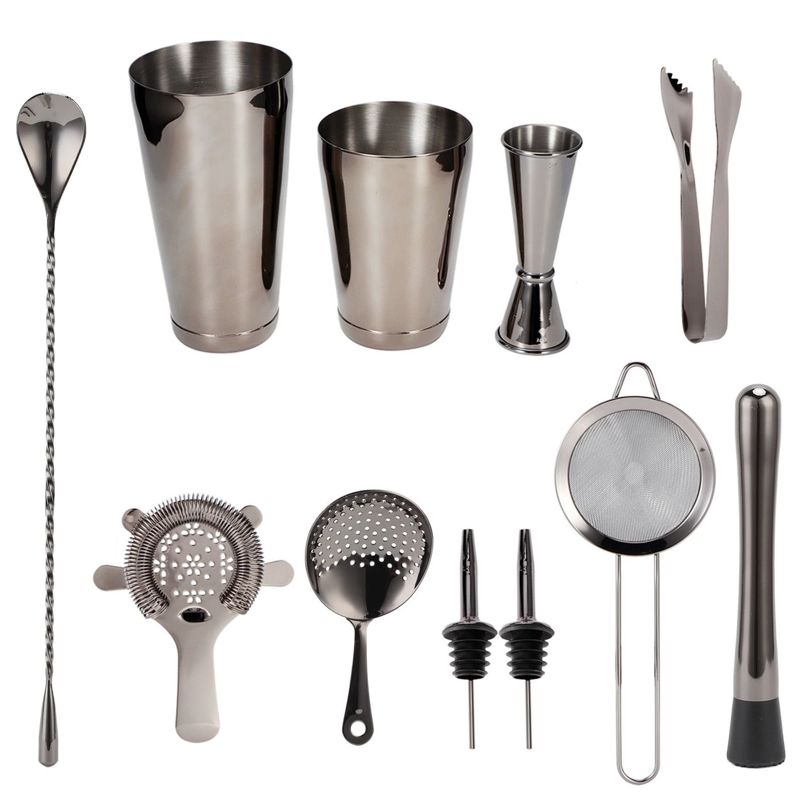 11-Piece Cocktail Shaker Bartender Kit - Stainless Steel - Image 3