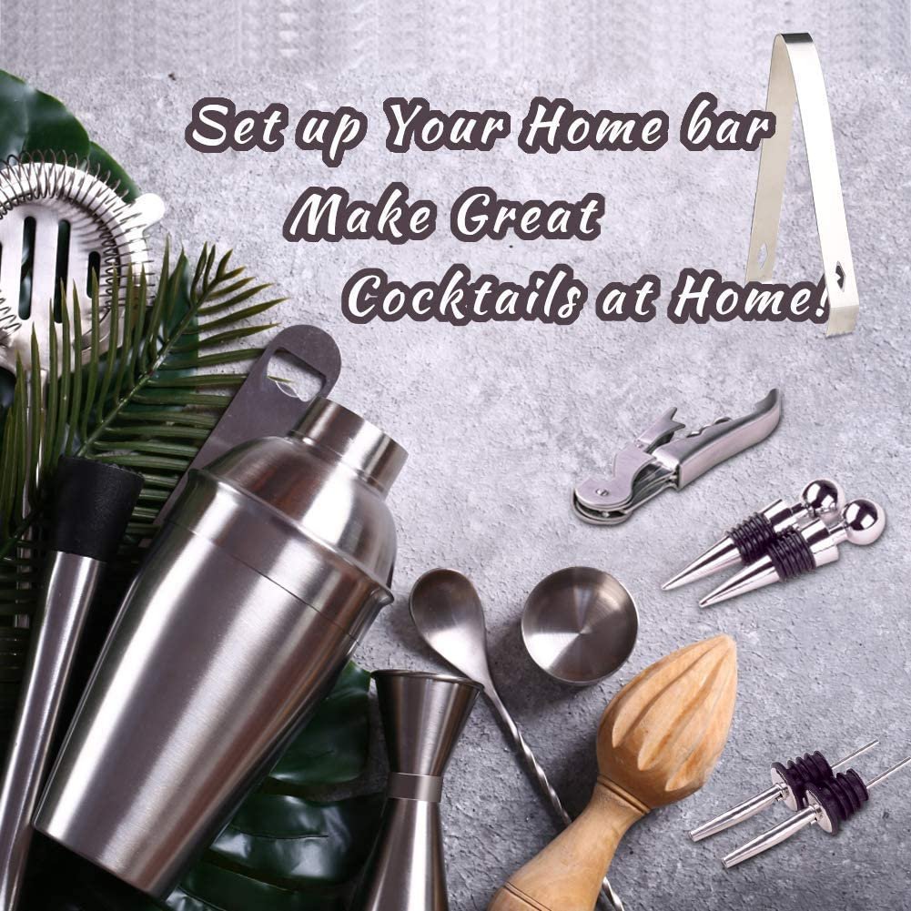 12-Piece Cocktail Shaker Set with Bamboo Frame - Image 3