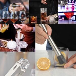 12-Piece Cocktail Shaker Set with Bamboo Frame - Image 5