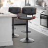 Serenità Black Modern Swivel Bar Stools Set of 2