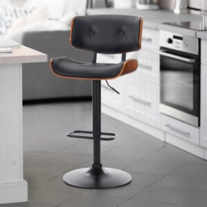 Alternative view of Serenità Black Modern Swivel Bar Stools Set of 2