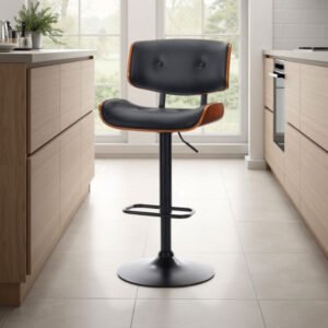 Serenità Black Modern Swivel Bar Stools Set of 2 - Image 3