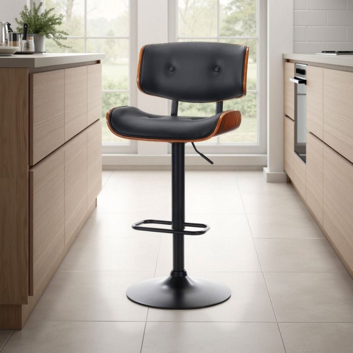 Serenità Black Modern Swivel Bar Stools Set of 2 - Image 3