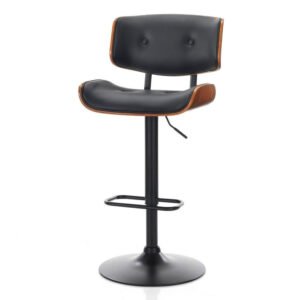 Serenità Black Modern Swivel Bar Stools Set of 2 - Image 4