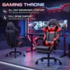 Black and Red Gaming Chair with Footrest