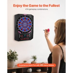 Alternative view of Electronic Dart Board with 45 Games & 8 Player Support