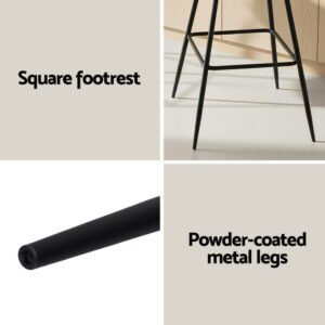 Woven Velvet Bar Stools – Ivory, Set of 4 - Image 6