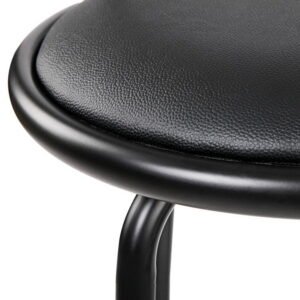 Swivel Bar Stools – Black Faux Leather & Steel, Set of 4 - Image 6