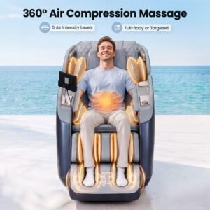 4D Double-Core Massage Chair with Heat – Grey, 20 Programmes - Image 6
