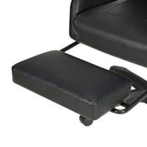 6-Point Massage Gaming Chair with LED Lights & Footrest – Black - Image 3