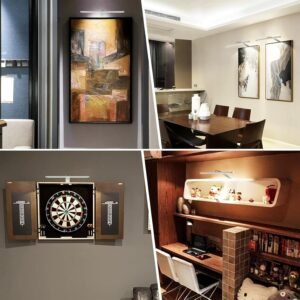 Alternative view of Dimmable LED Picture & Dartboard Light – Silver, 13.5-Inch